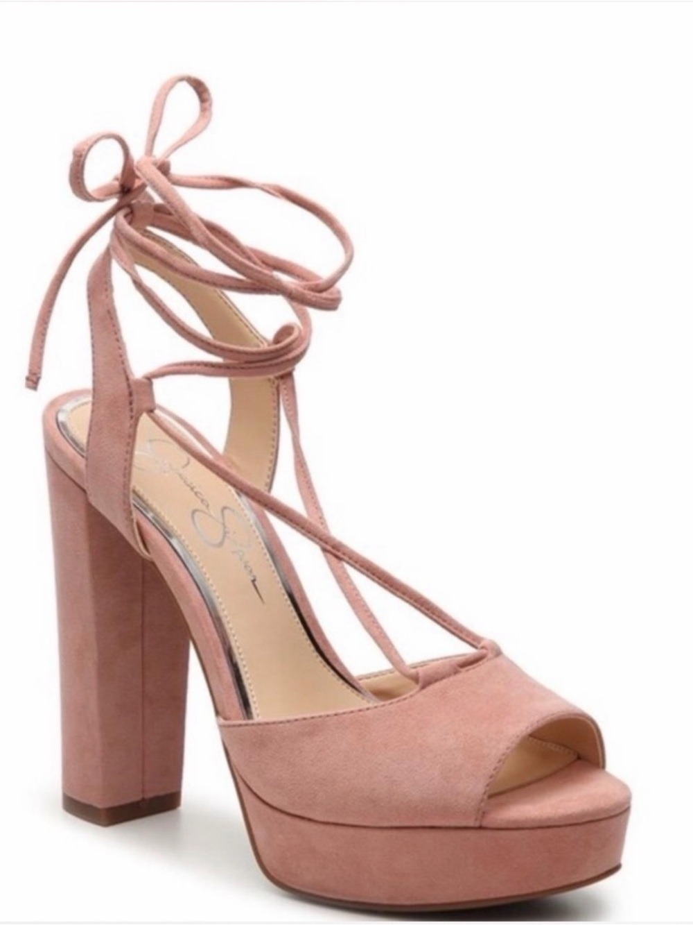 Jessica Simpson Lace-Up Platform Sandal in Blush Pink
